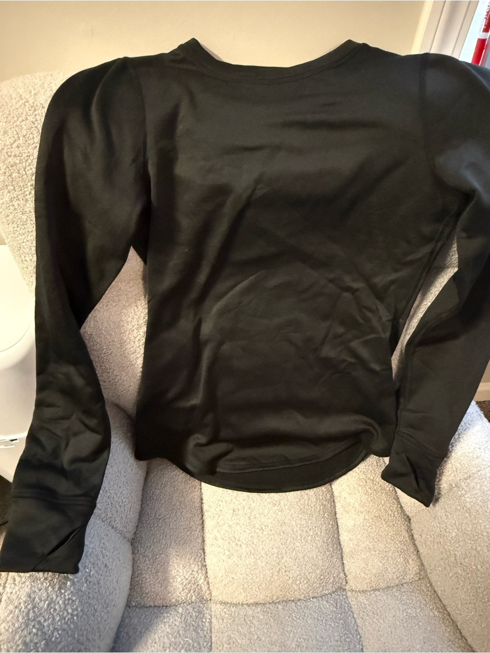 Black Long Sleeve Puff Shoulder Tee